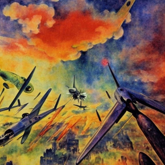 Demonic War Beasts in Neo-Expressionist Watercolor