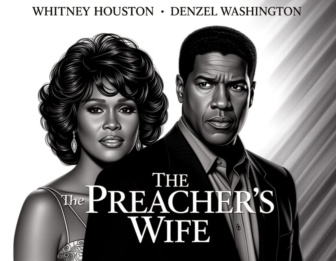 The Preacher's Wife Movie Poster in Charcoal