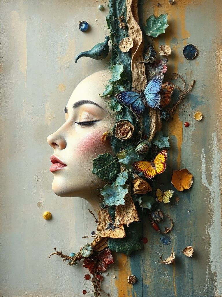 Airbrush Sculptural Rhythm Acrylic Wash Painted on Glass Tap...