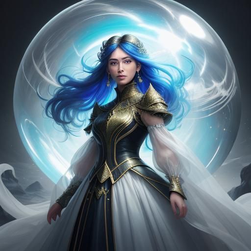 Girl in Mystical Orb: Fantasy Concept Art