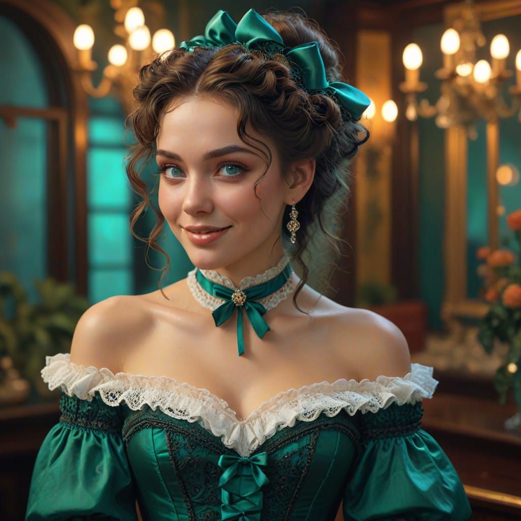 A Regal Victorian Countess Embarks on a Whimsical Journey in...