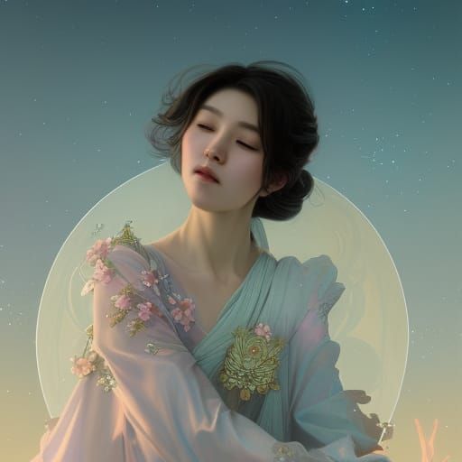 Korean Floral Goddess with Fairy Magic
