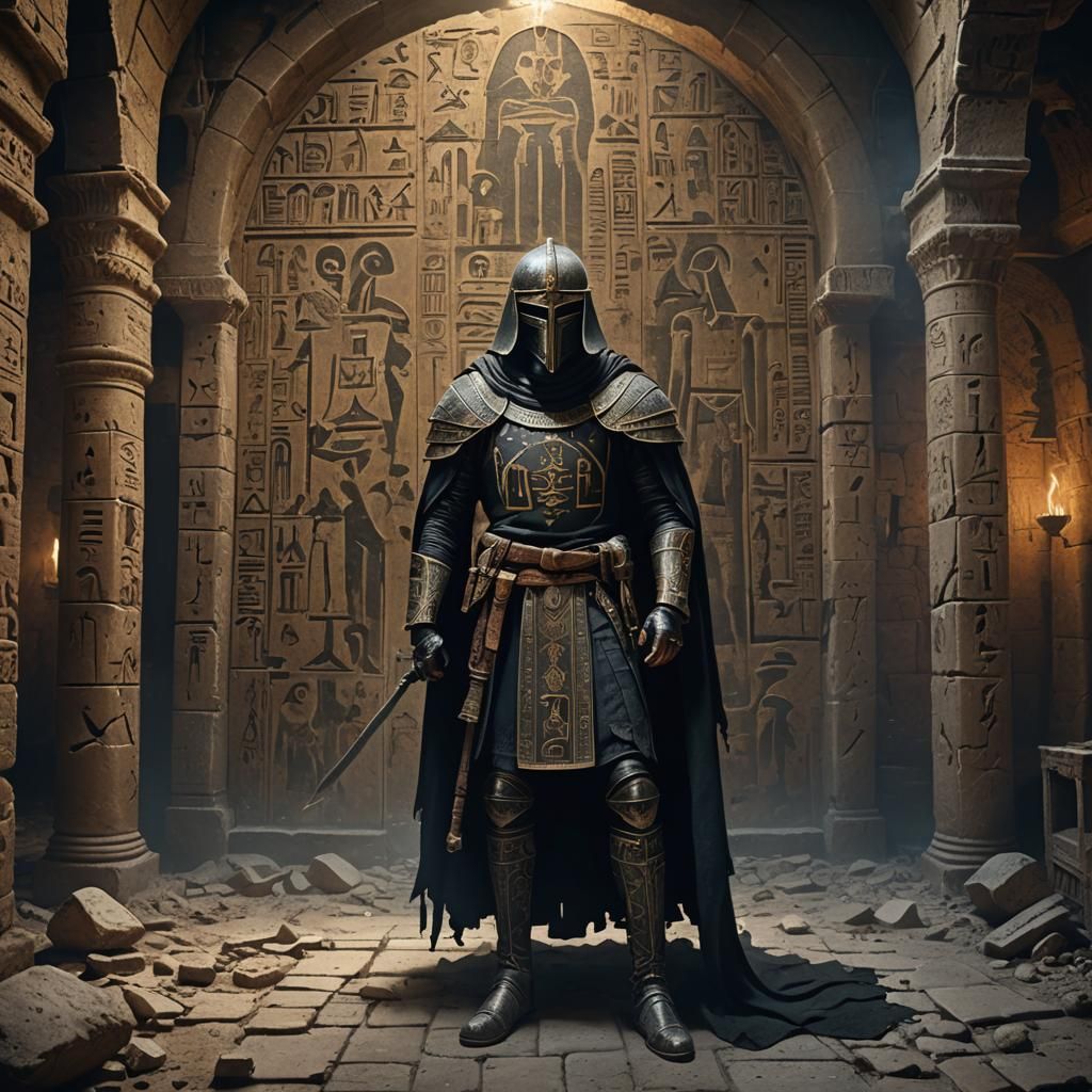 Ancient Egyptian Knight in Medieval Ghost Castle