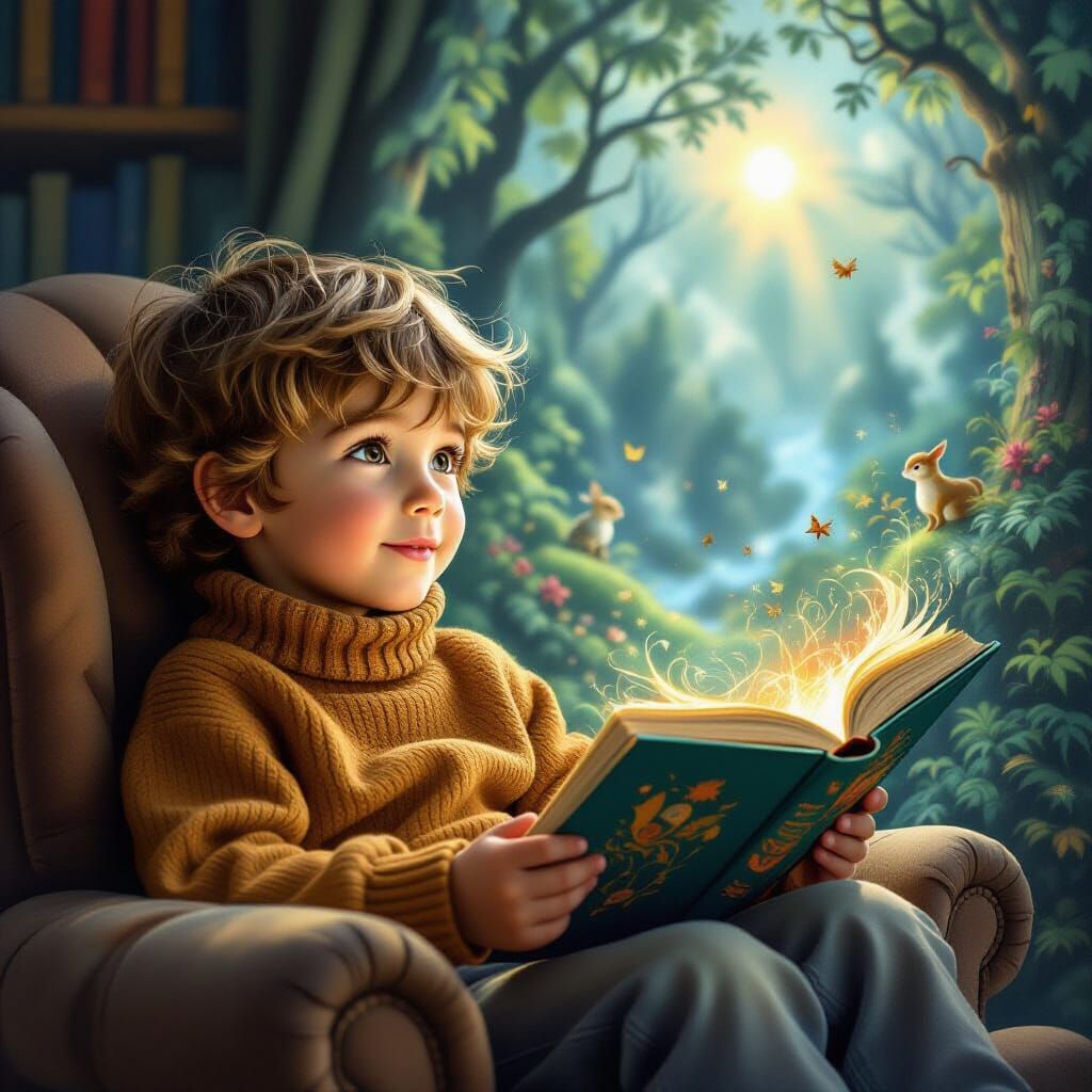 Boy's Joy as Storybook Comes Alive