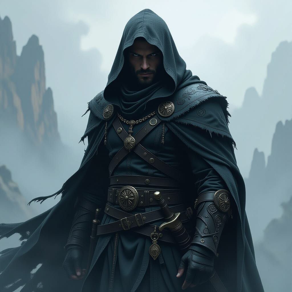 Brooding Figure Burdened by an Ancient Curse