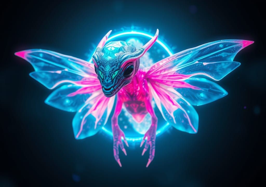 Alien Wildlife Portrait in Art Nouveau Style