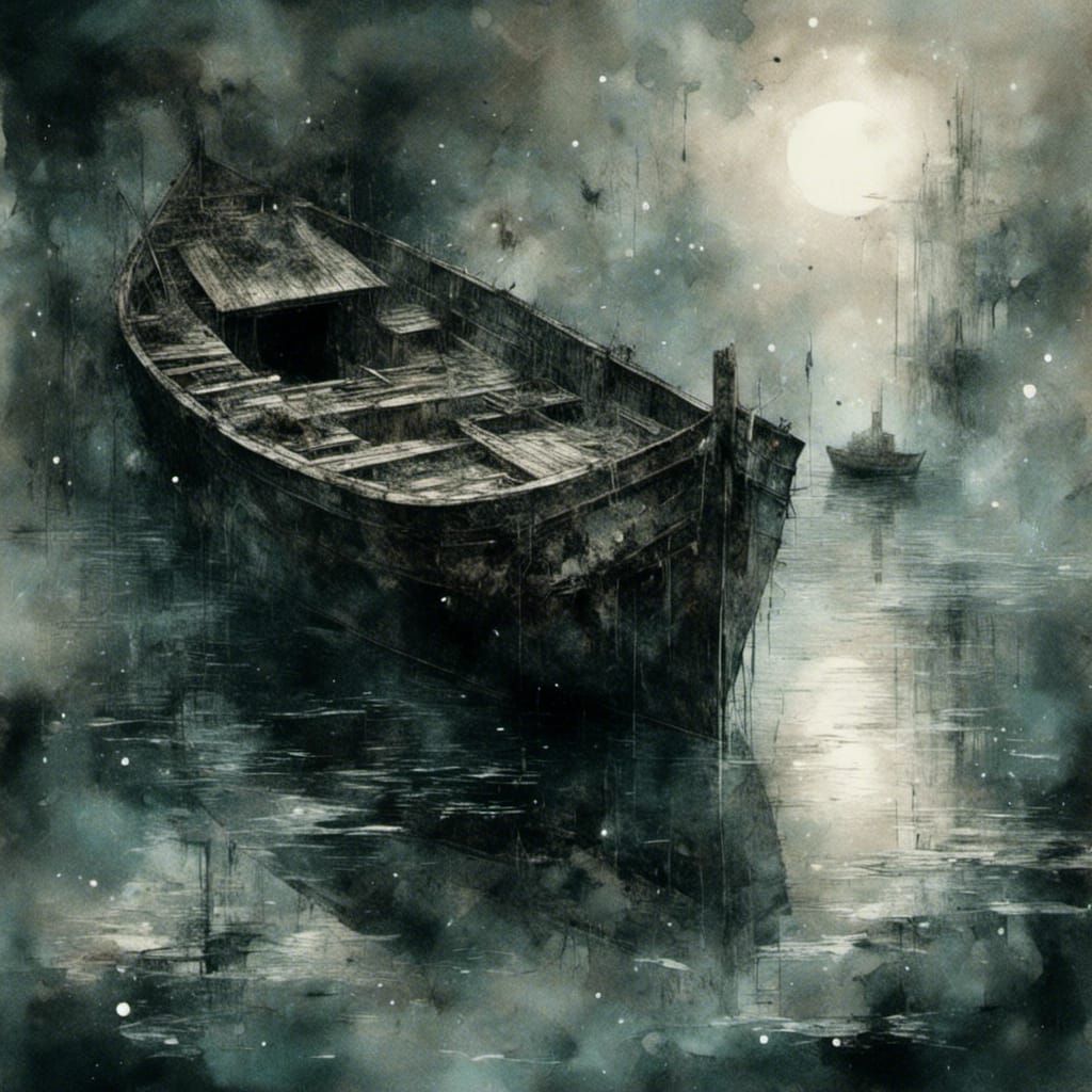 Surreal Watercolor Passage to Hades