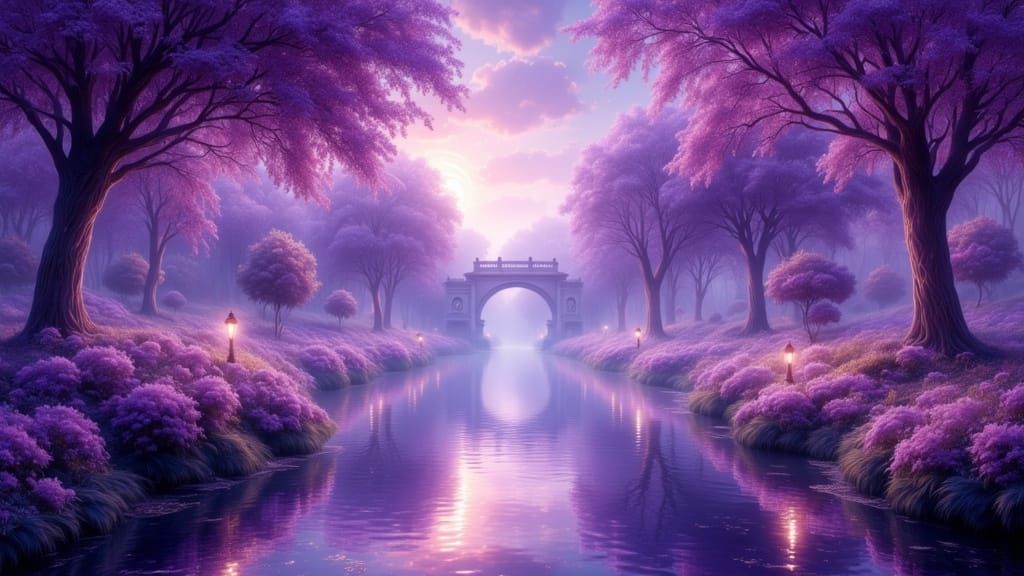 Ethereal Dreamscape in Purple Hues
