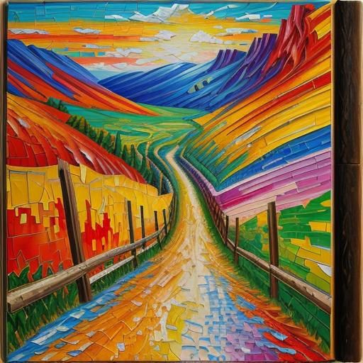 Rustic Landscape in Expressionist Impasto Style