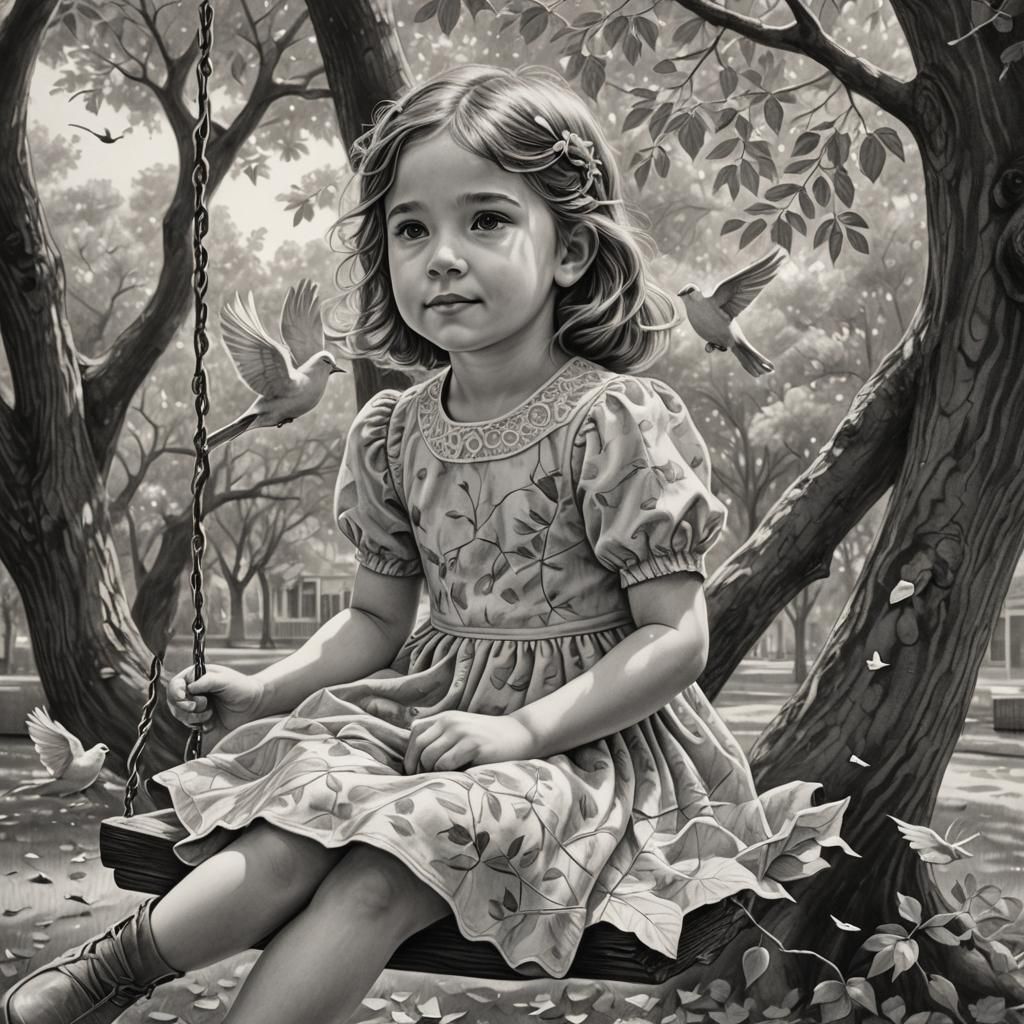 Vivid and realistic: "In black and white drawing style witho...