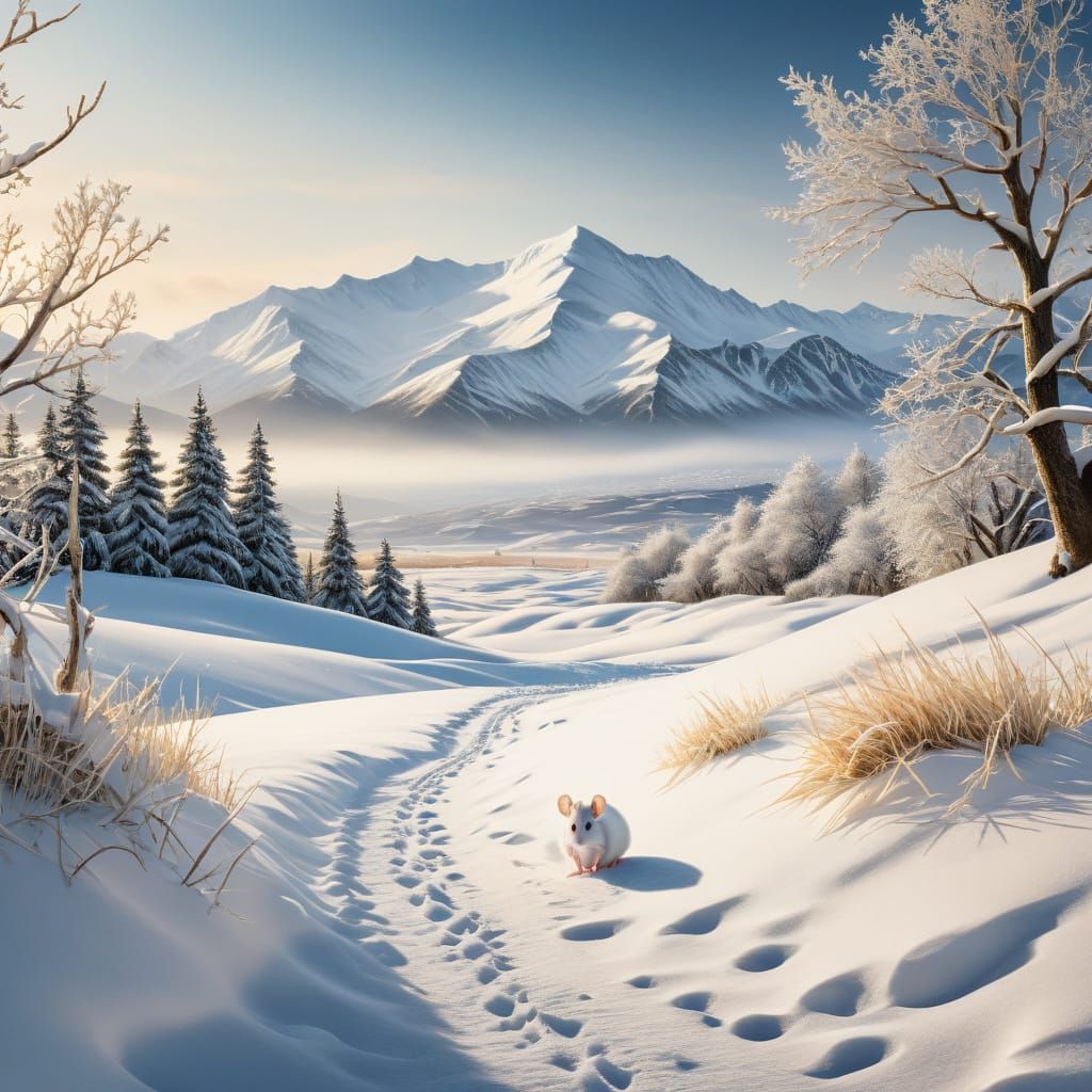 Whimsical Winter Wildlife in Watercolor Style