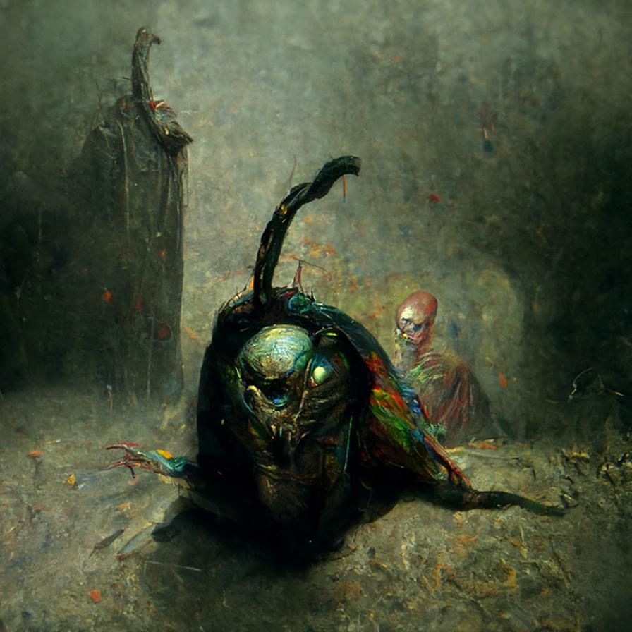 Radiant Mantis Horror in Rutkowski Style