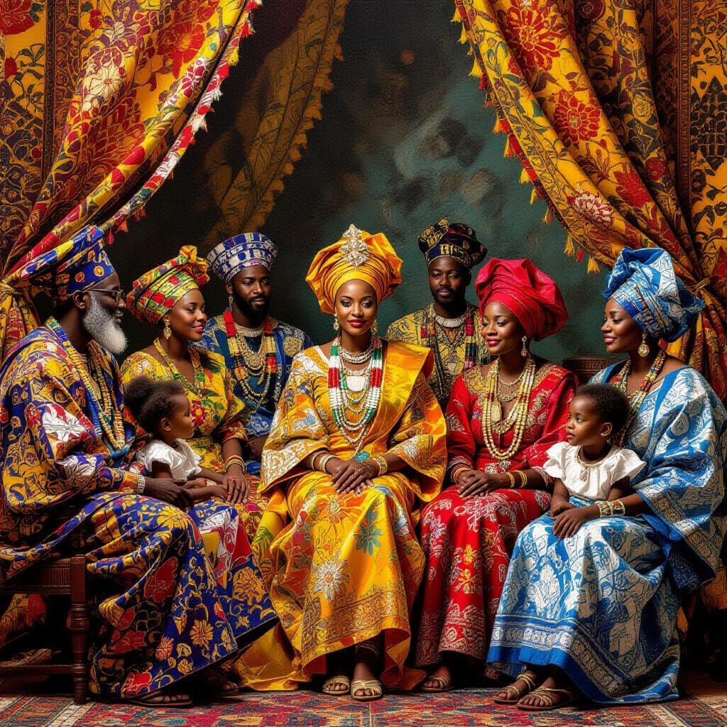 African Royal Court Scene in Traditional Style