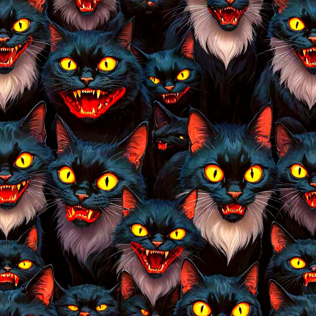 Vampire Cat with Piercing Eyes