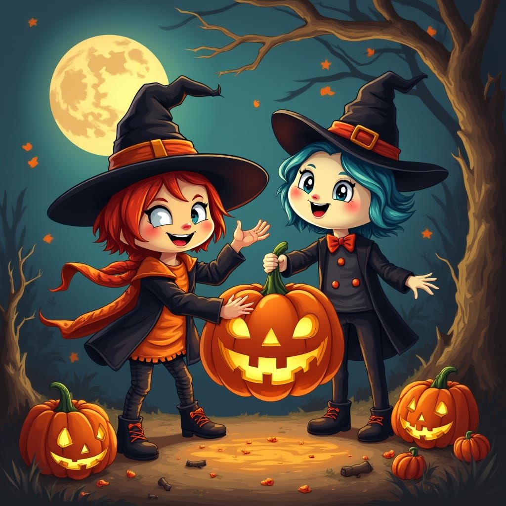 Twisted Trick-or-Treat Scene