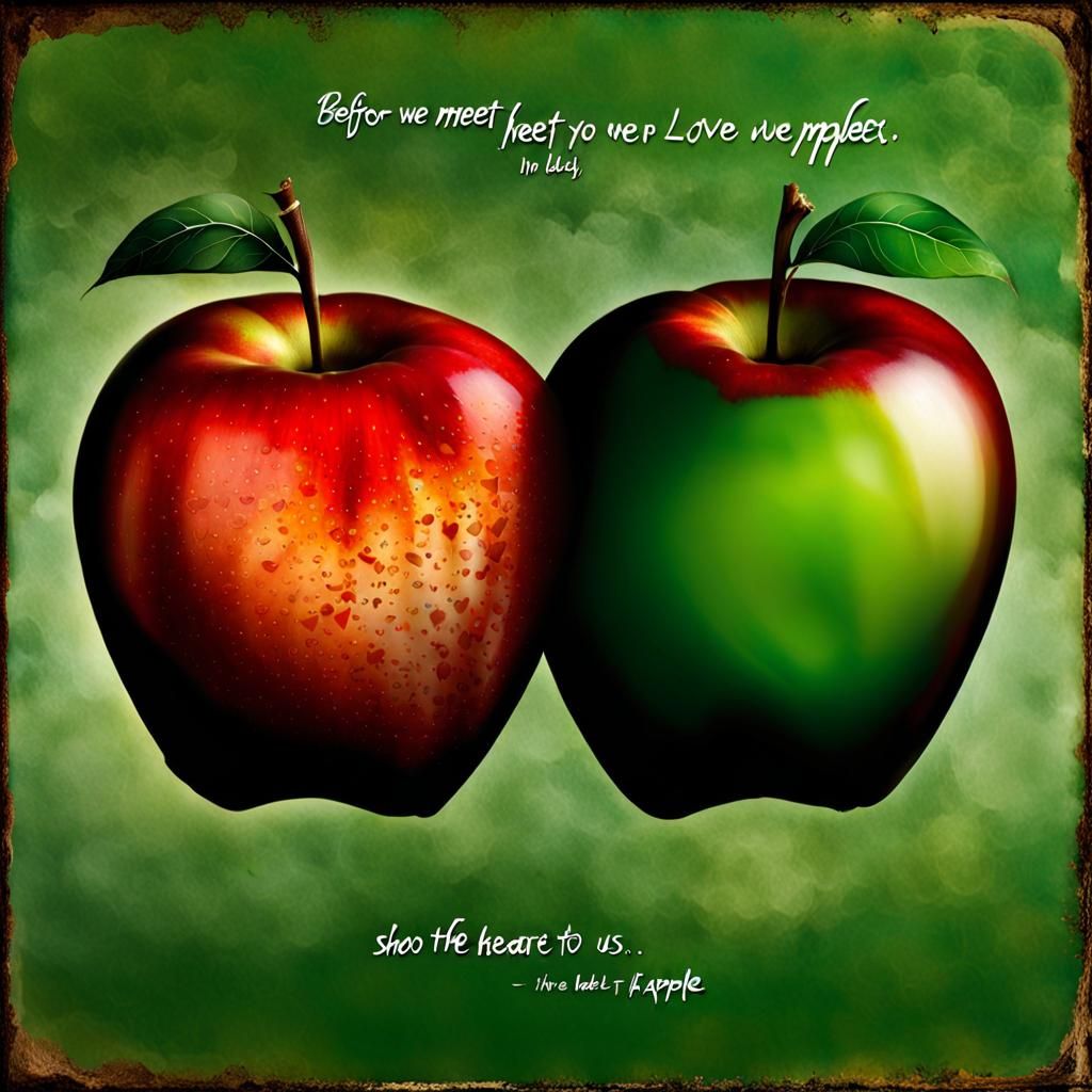 before we meet love we are whole apples, and too often to ot...