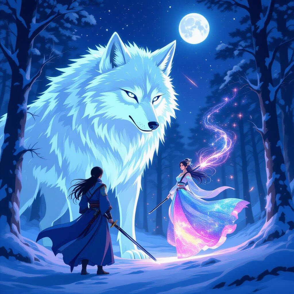Anime Warrior With Wolf Spirit, Sorceress in Space