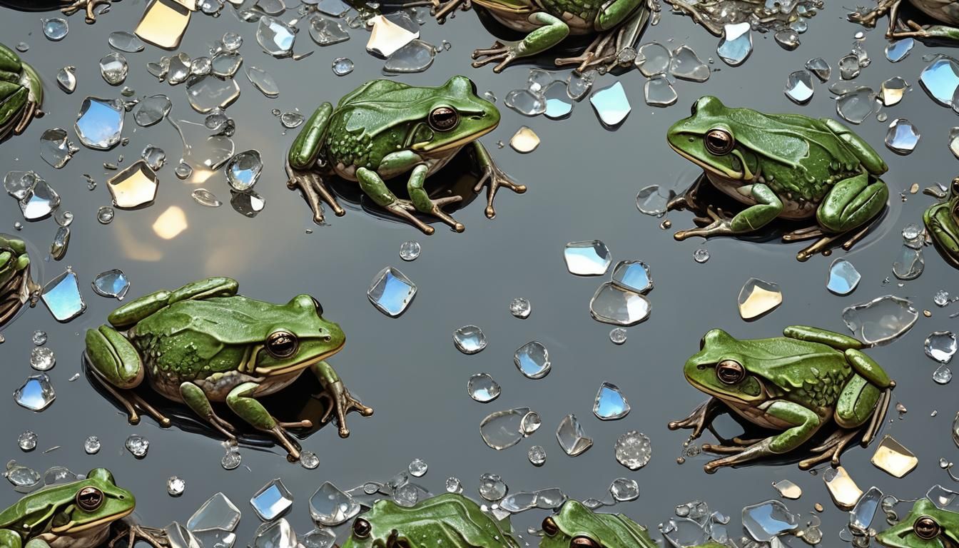 Mythical Iridescent Frog with Volumetric Lighting