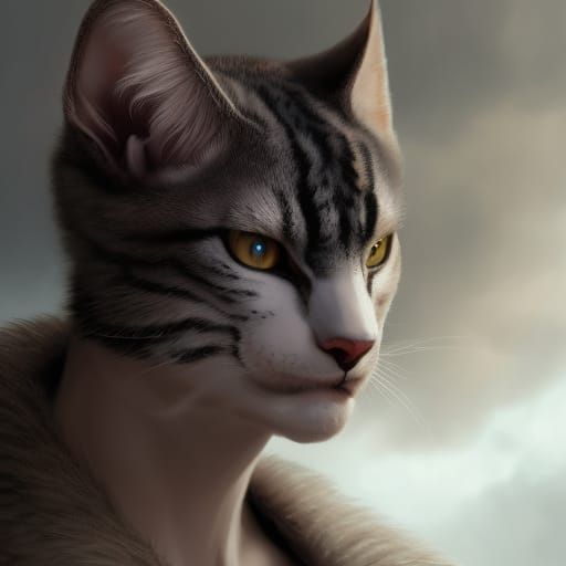 Tabaxi Ranger Portrait in Hyperdetailed Digital Art