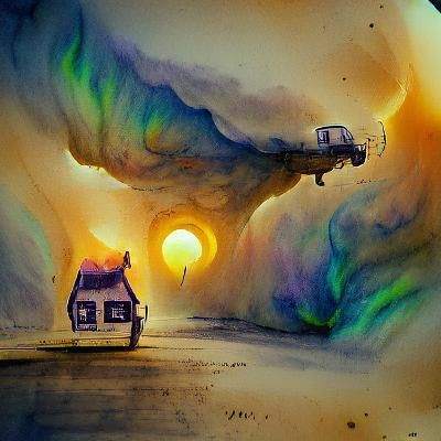 Warm Homecoming Scene in Watercolor Style