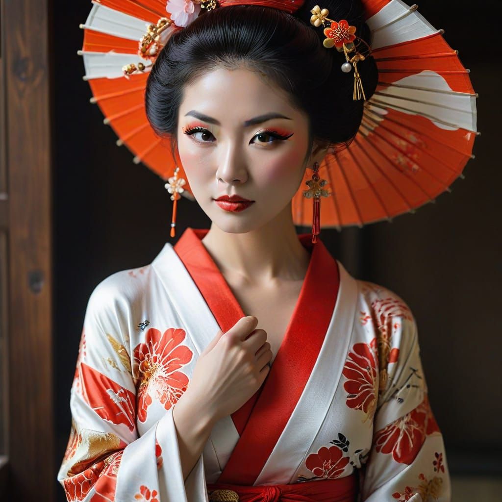 Sultry Geisha in a Whisper of Kimono