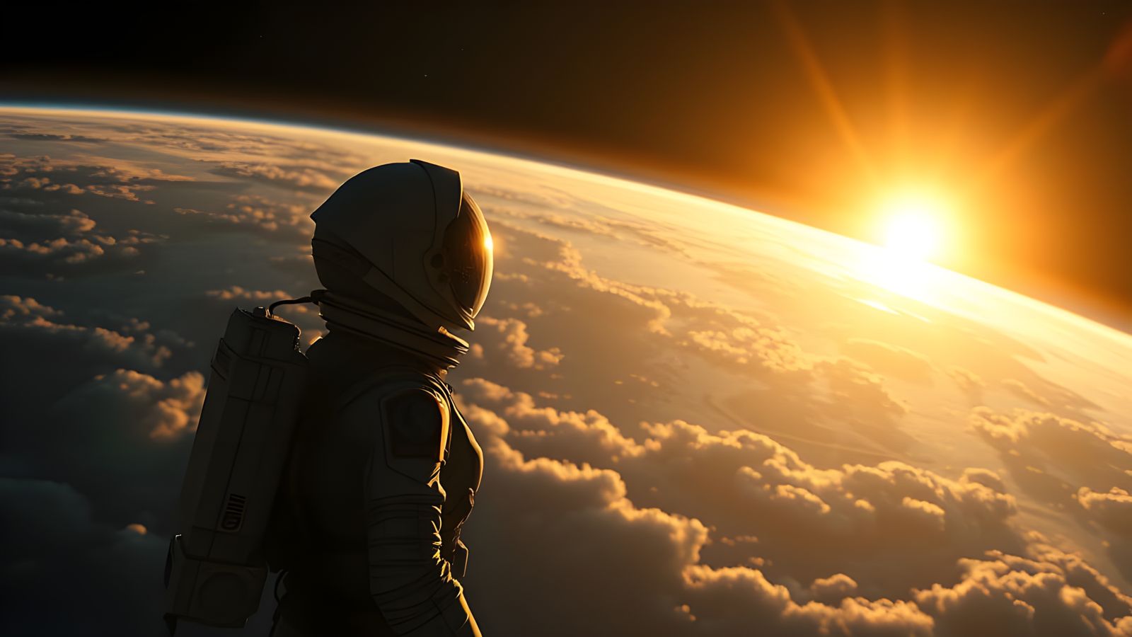 Space Woman's Earth View: Anime-Inspired 3D Art