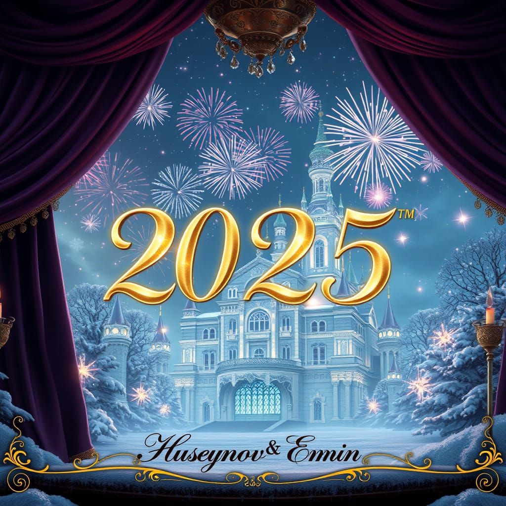 Dreamlike New Year's Celebration in a Whimsical Wonderland