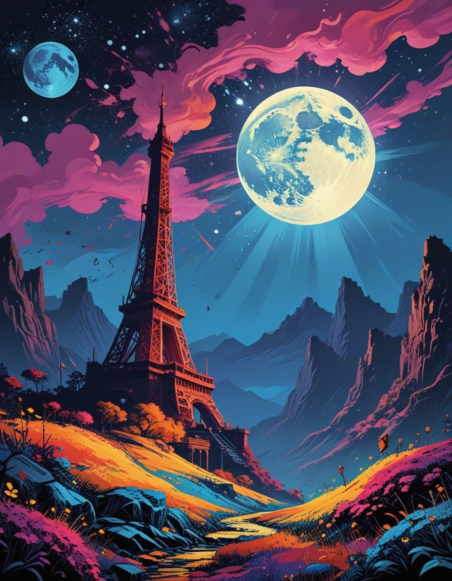 Vibrant Fantasy Cottage in Pop Art Style