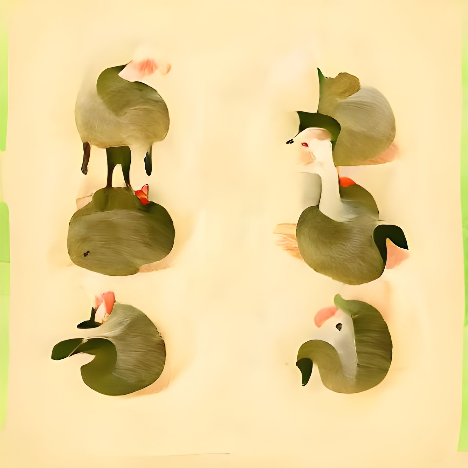 Six Geese A-Laying: Folk-Art Illustration