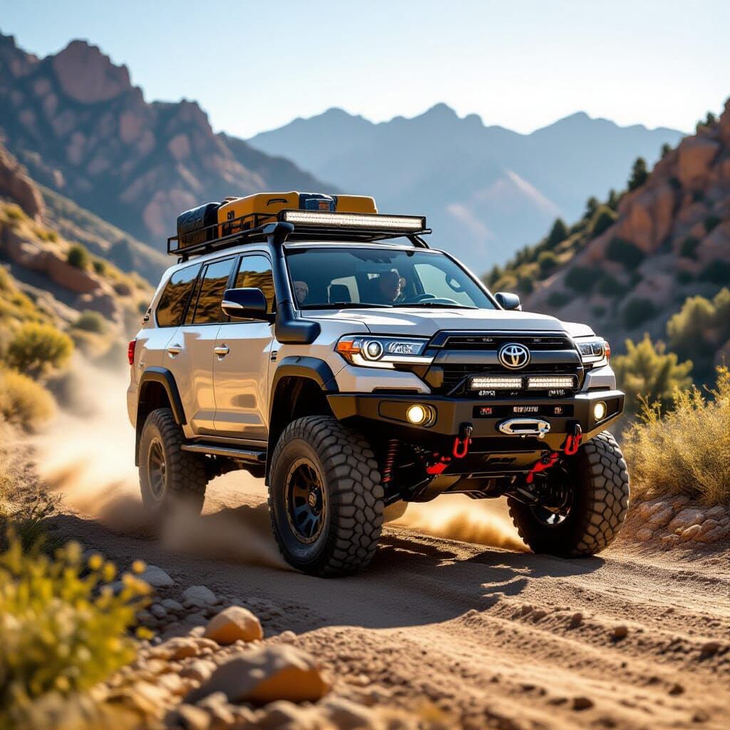2025 Toyota Land Cruiser Off-Road Adventure in Mountains