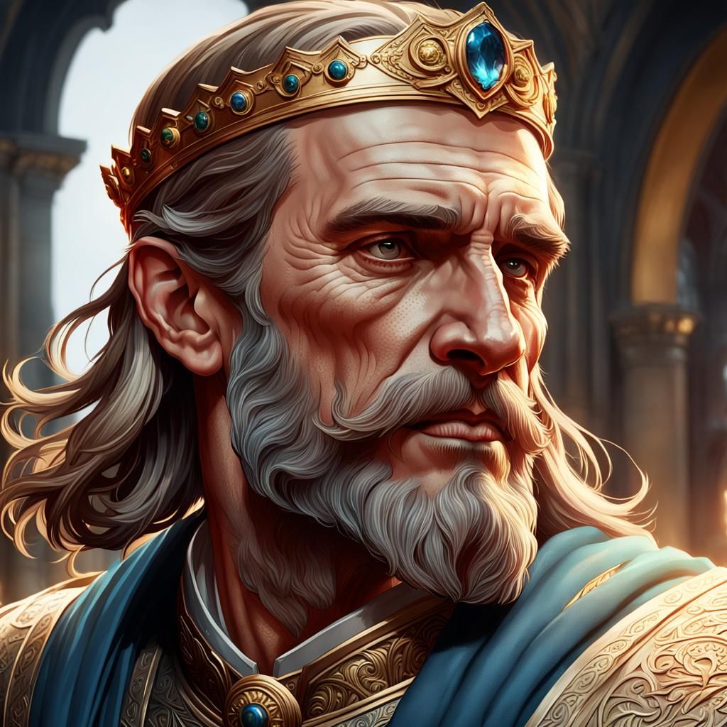 Childeric III Portrait in Art Nouveau Style