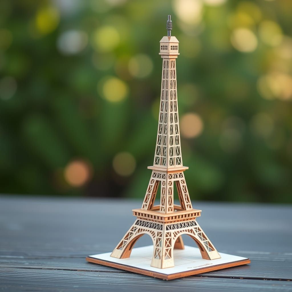 Wooden Eiffel Tower Model