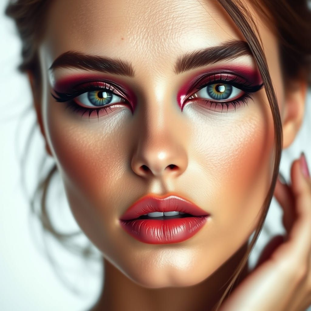 Sultry Eye Makeup Portrait in High-End Beauty Style