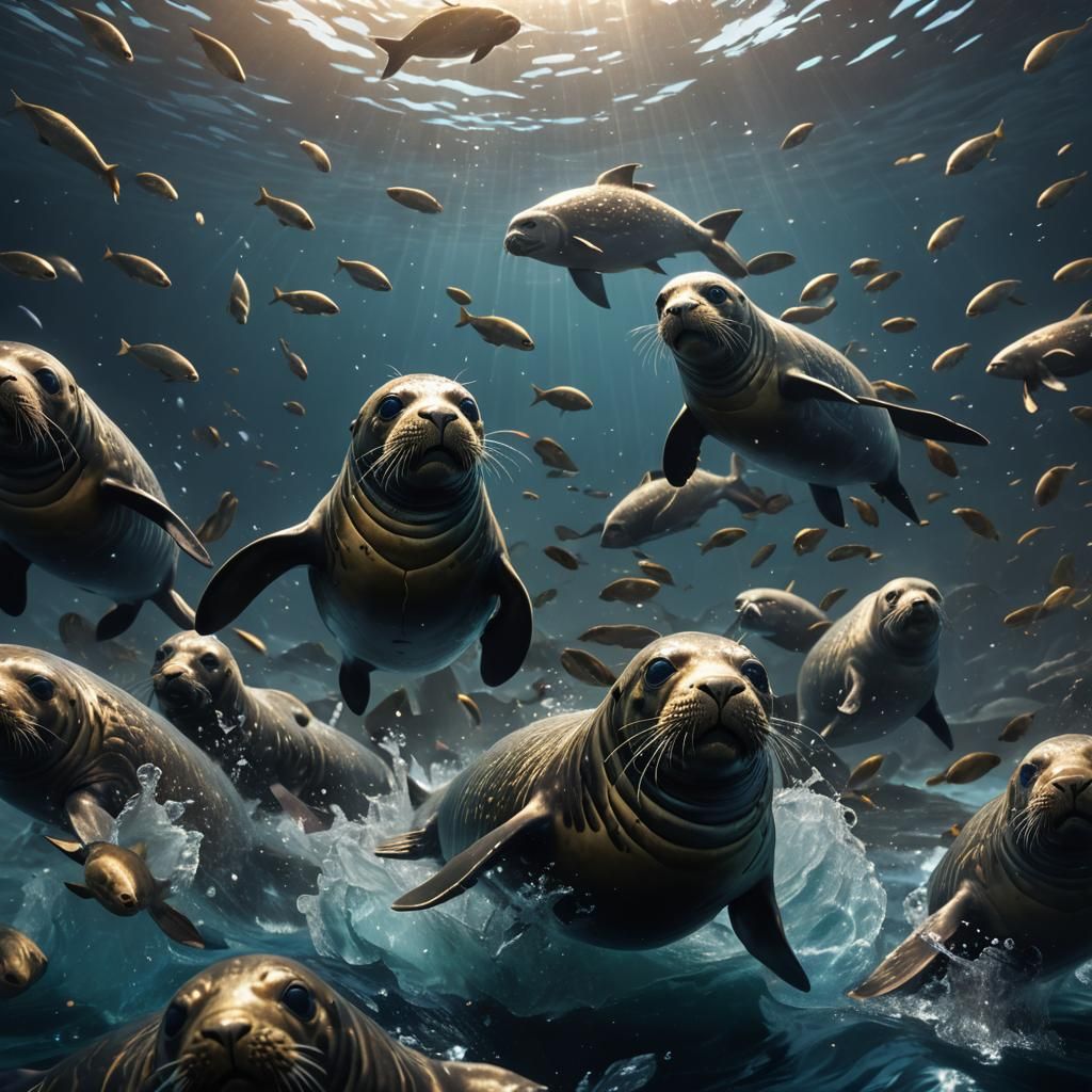 Seal Soldiers Brigade Fight in Bioluminescent Deep Sea