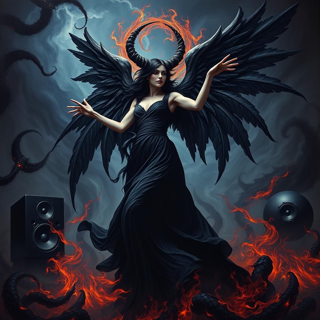 Diabolic Angel Dancing in Fractal Dreamscape