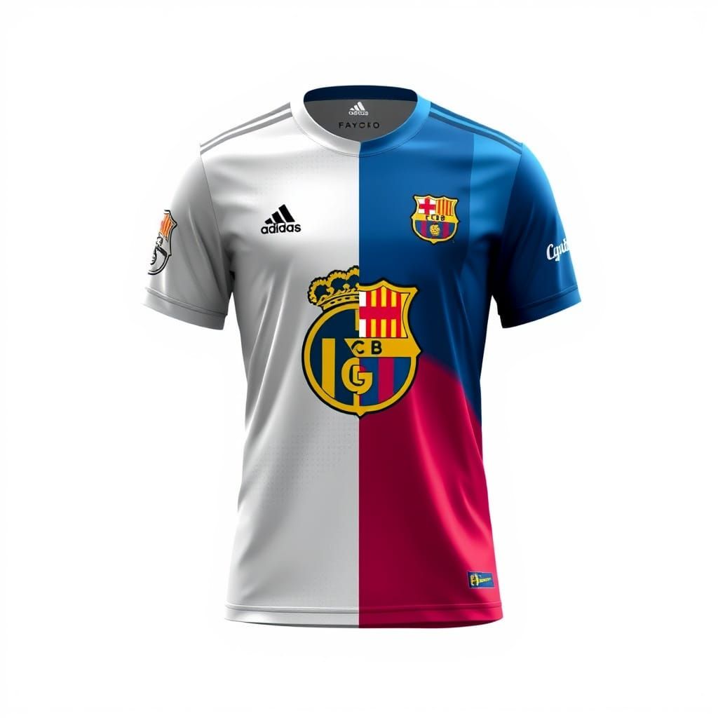 Hybrid Football Jersey Fuses Real Madrid and Barcelona