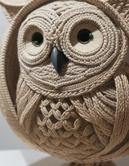 Detailed Macrame Owl Macro Photography
