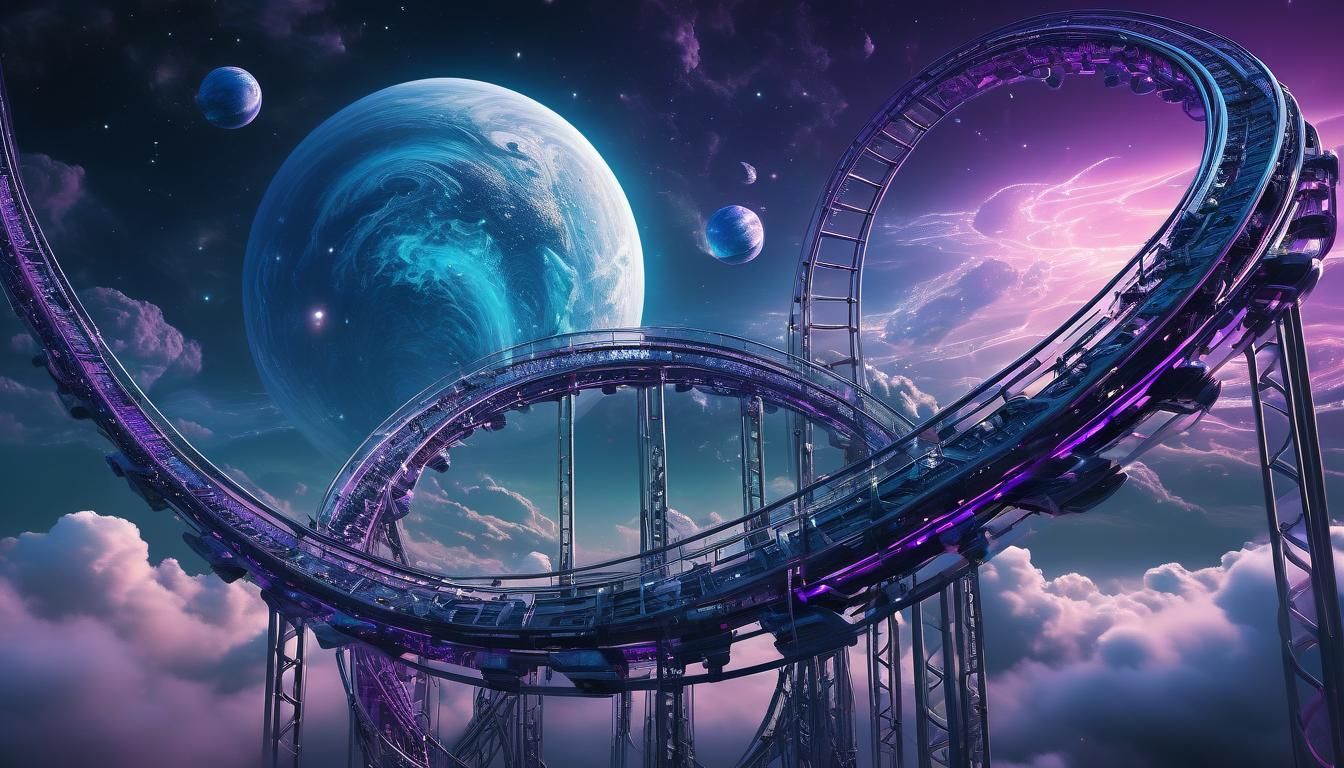 Surreal Roller Coaster on Ringed Planet