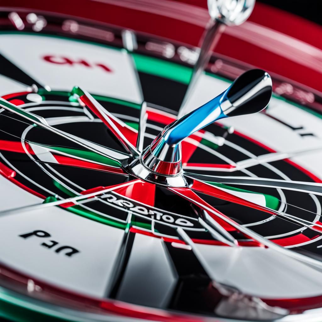 Clear Glass Dartboard Macro in High Tech Style