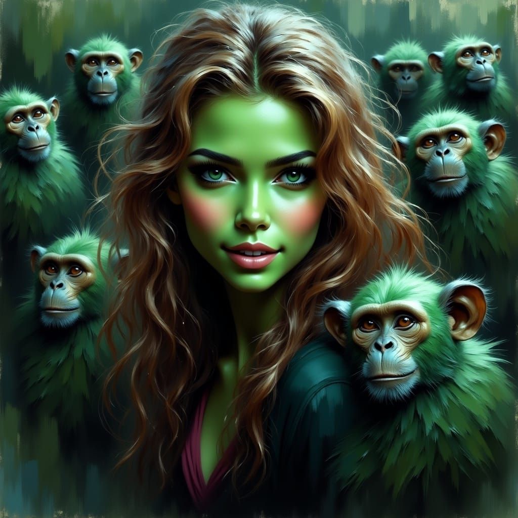 Wicked Witch Hermione: A Hyperrealistic Digital Painting