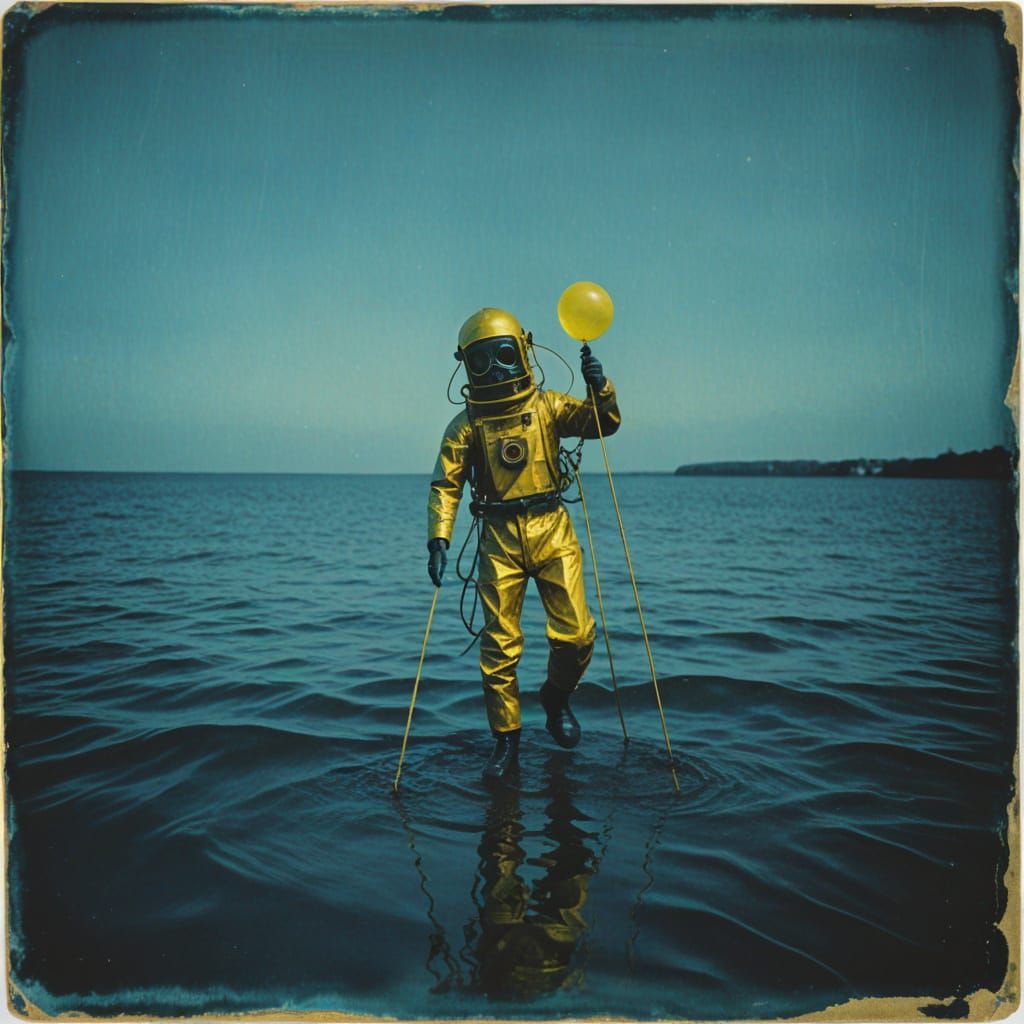 Avant-Garde Lifeguard Portrait in Vintage Photography Style