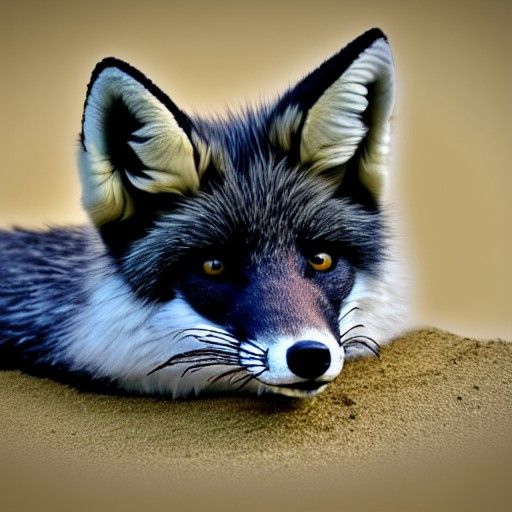 Monochrome Fox Skull Still Life