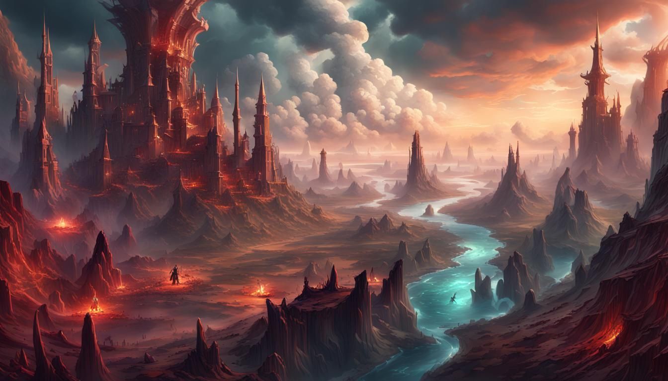 Epic Fantasy World with Distant Gods, Concept Art