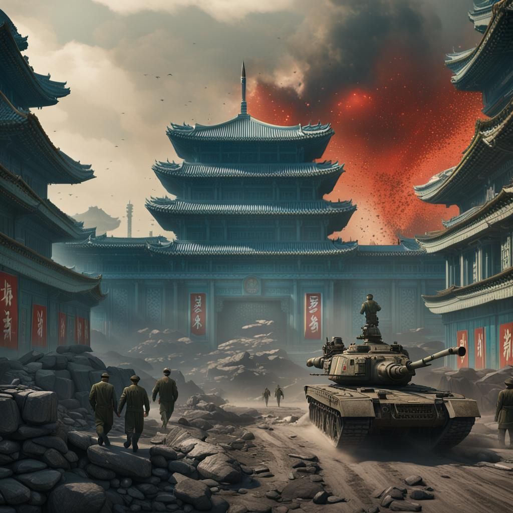 Detailed Matte Painting of North Korea in 8K