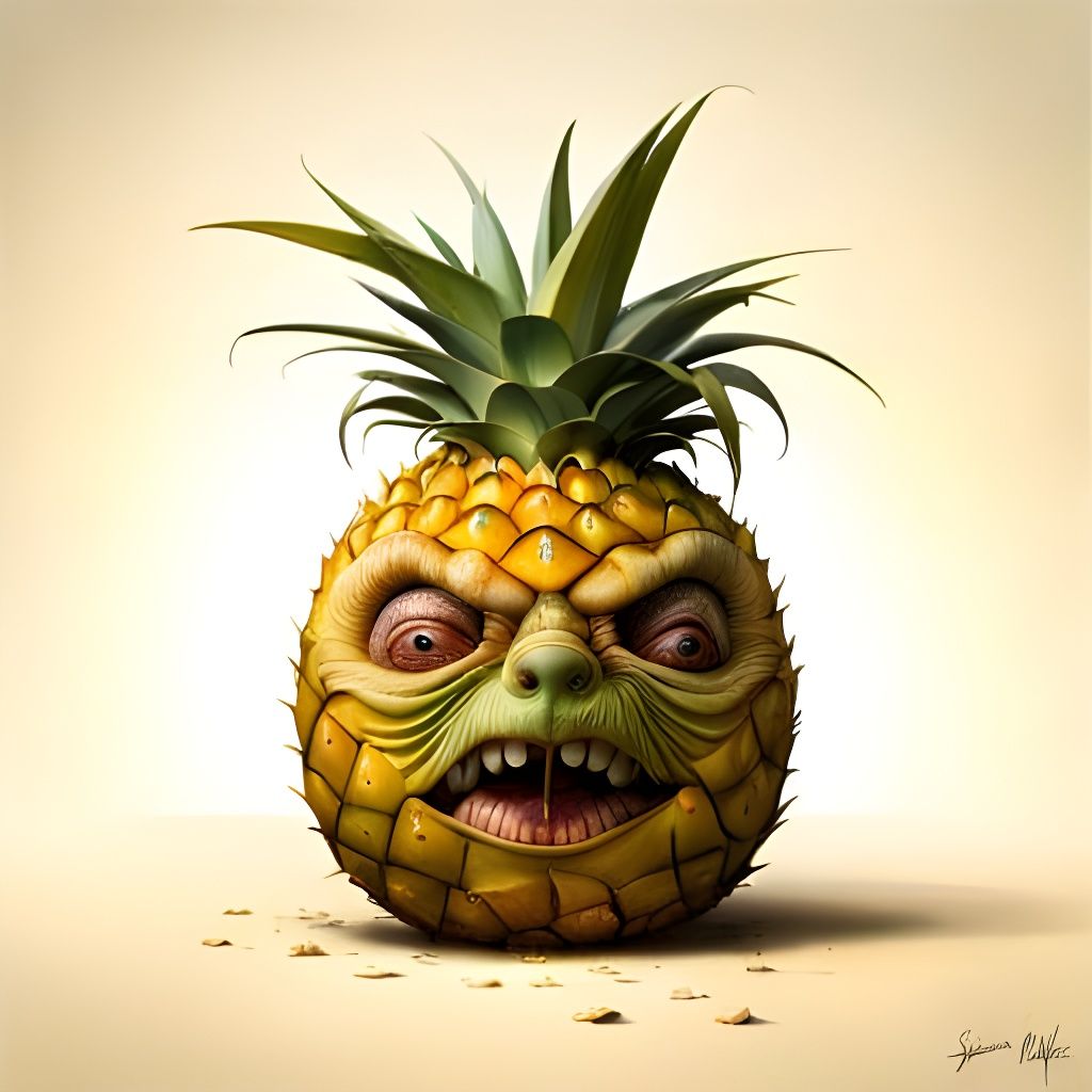 Grotesque Slimy Pineapple Creature Photography