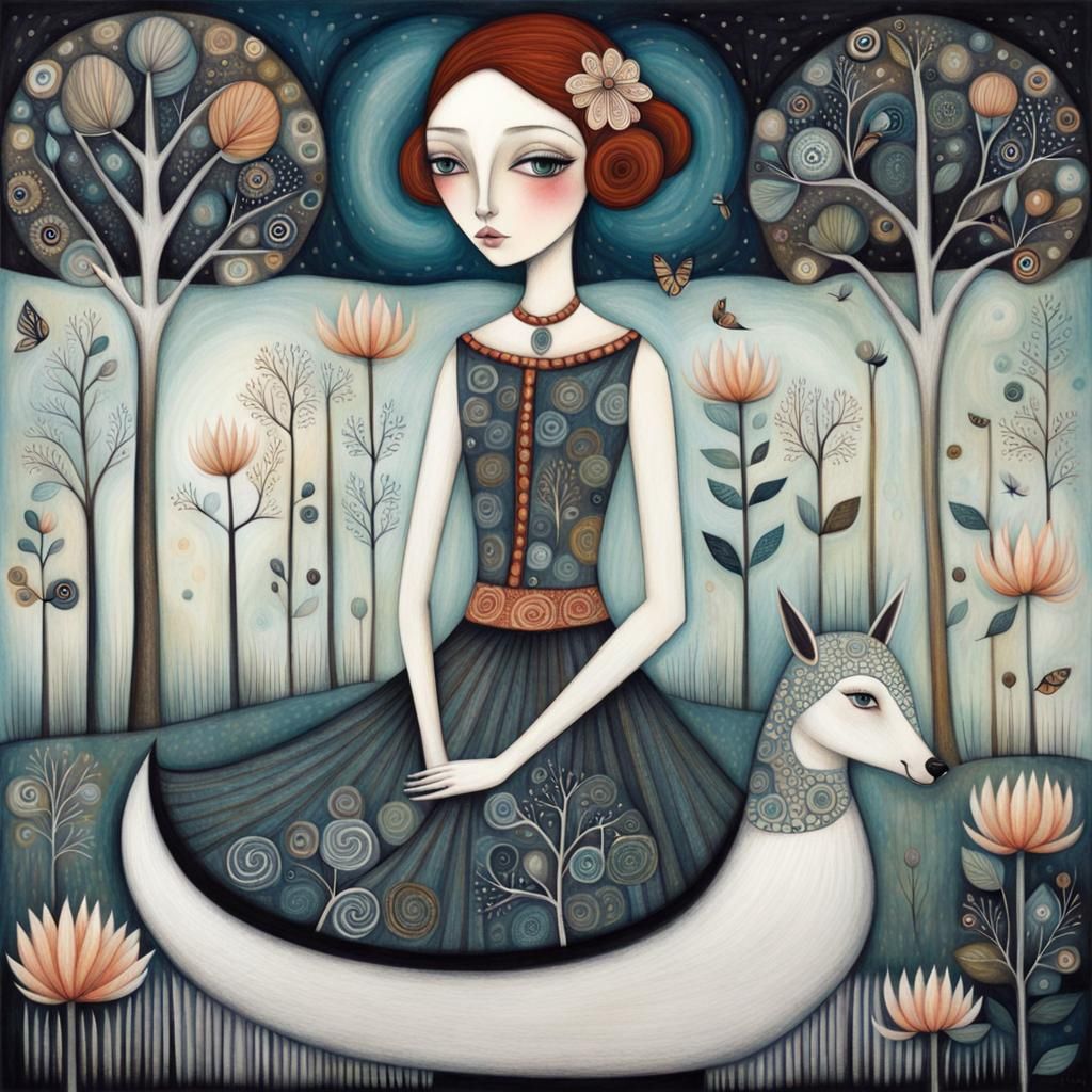 Girl in Art Brut Style