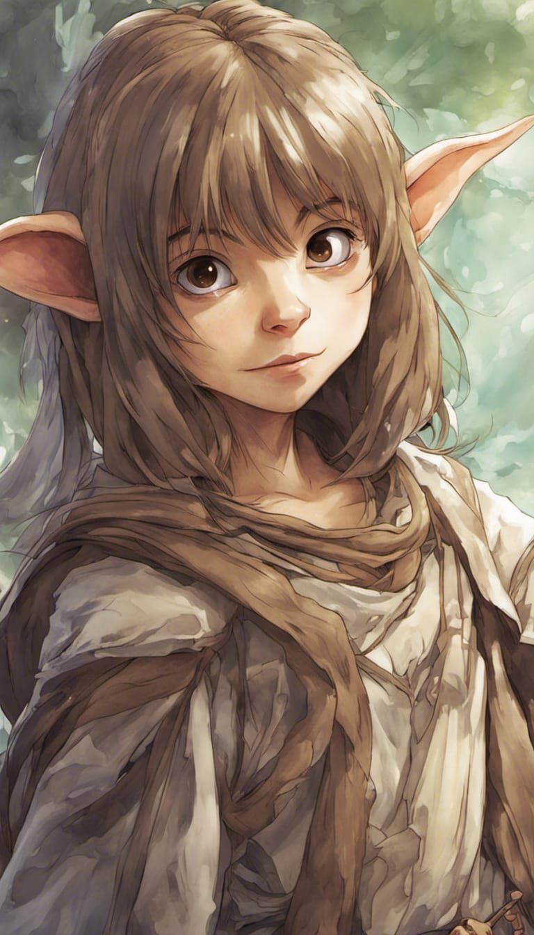 Gelfling with Brown Hair in Anime Style