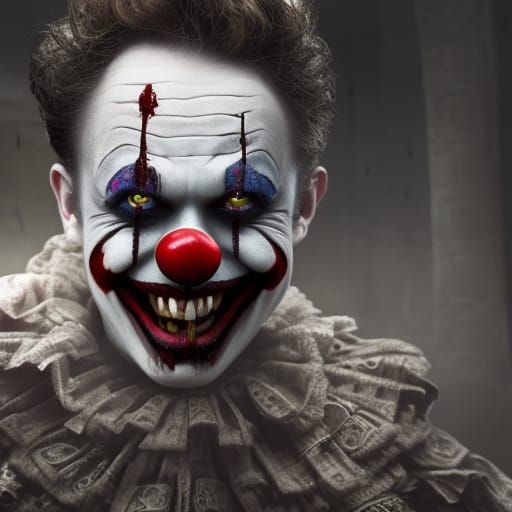 Hyperrealistic Evil Clown in 4K Resolution