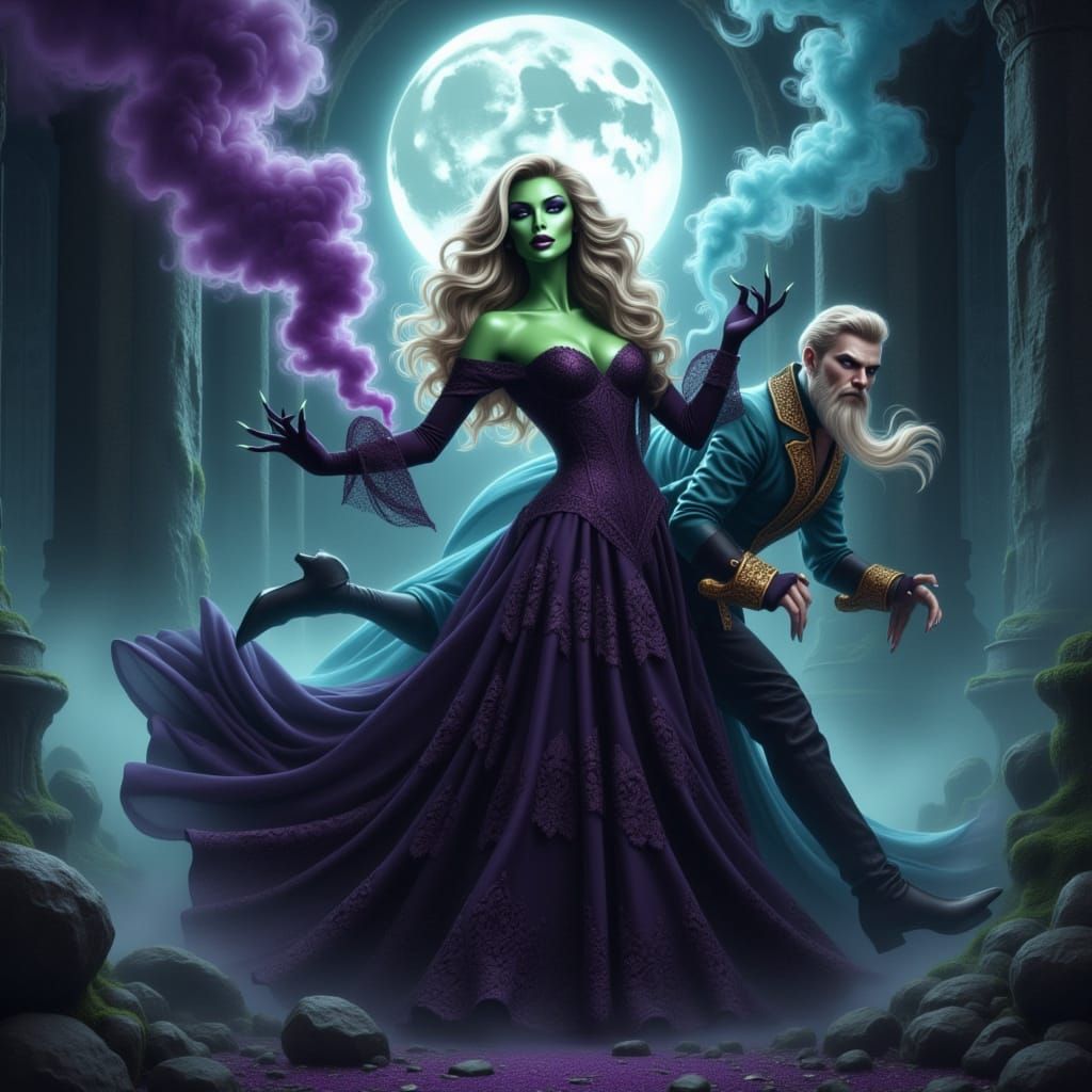 Dark Victorian Queen Ensnaring Her Royal Captive in Moonlit ...