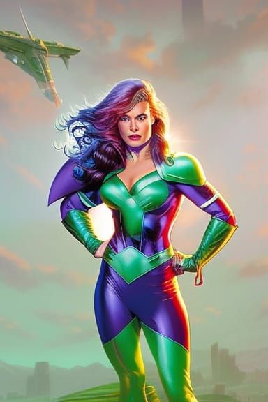 Princess Warrior Superhero in Comic Book Art Style